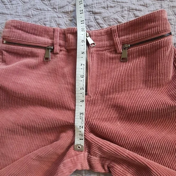 ZARA High Waist Corduroy Culotte Pant Womens S Pink Wide Leg Cropped - Picture 11 of 11